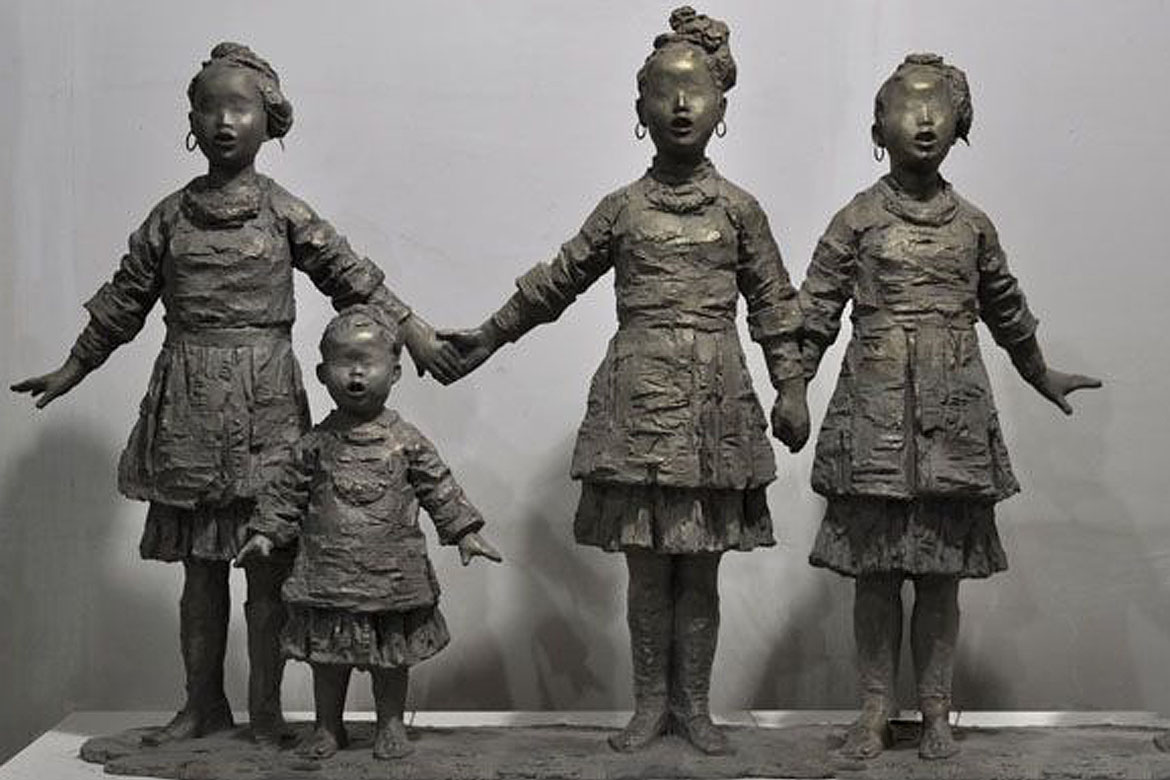 侗族艺术雕像-铸铜雕塑