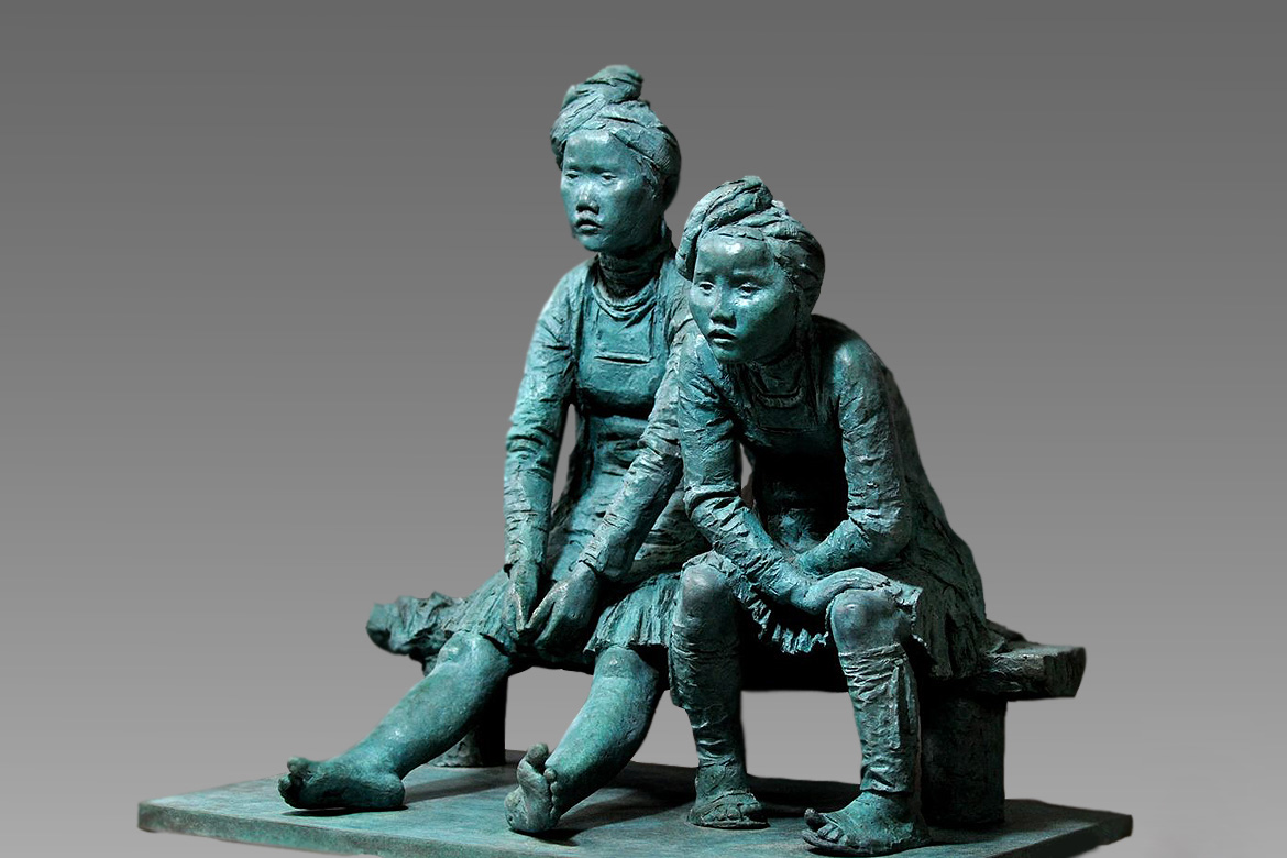 贵州岜沙女子-铸铜雕塑