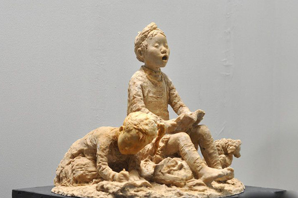 贵州岜沙女子-砂岩雕塑